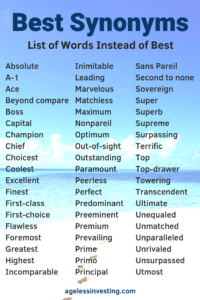 A beach on a sunny day, "Best Synonyms: List of Words Instead of Best"