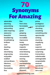 List of 70 synonyms for amazing against a blue sky with a bird flying.