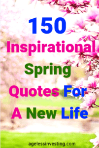 Pink flowers blooming, headline "Inspirational Spring Quotes For A New Life"