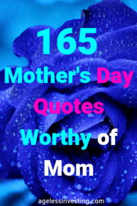 A misty blue rose, headline "Mother's Day Quotes Worthy of Mom"