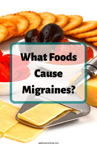 A picture of sliced cheese and pepperoni, headline "what foods cause migraines?"