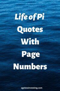 A picture of wavy dark blue ocean water, headline "Life of Pi Quotes With Page Numbers"