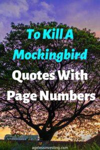 A picture of an oak tree against a blue and yellow sky, headline "To Kill A Mockingbird quotes with page numbers"