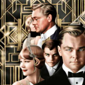 A drawing of the characters of the Great Gatsby