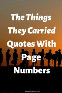 A picture of a silhouette of soldiers walking under a yellow sky, with the headline: "The Things They Carried Quotes With Page Numbers"