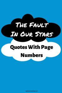 A black cloud over a white cloud against a blue background, with the headline: "The Fault In Our Stars Quotes With Page Numbers"The Fault In Our Stars Quotes With Page Numbers