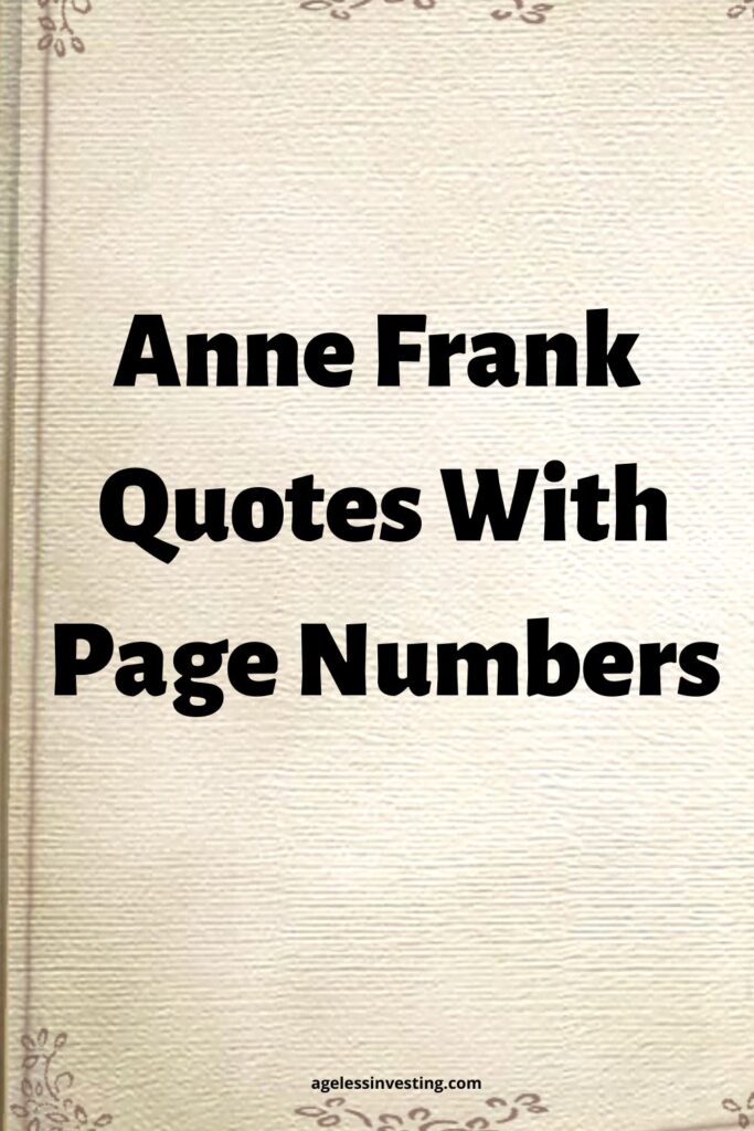 A picture of a blank diary page, with the headline: Anne Frank Quotes With Page Numbers"