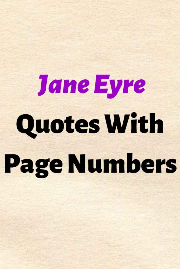 A picture of a blank old paper letter, with the headline: "Jane Eyre Quotes With Page Numbers"