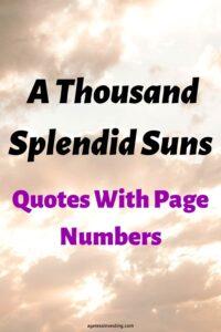 A picture of a cloudy sky, with the headline: A Thousand Splendid Suns Quotes With Page Numbers"