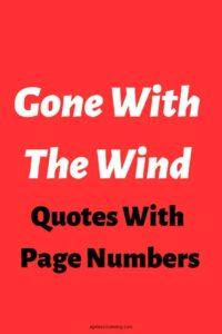 A red background with the text overlay:"Gone With The Wind Quotes With Page Numbers"