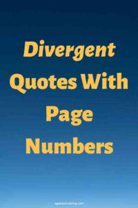 A dark blue sky, with the text overlay: "Divergent Quotes With Page Numbers"