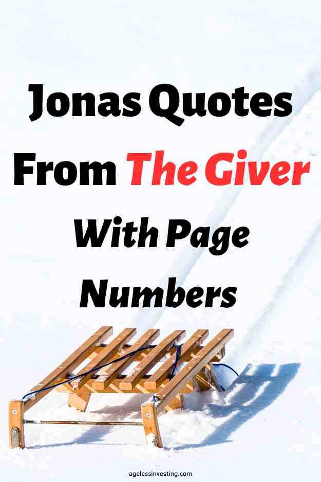 A picture of a wooden sled at the bottom of a snow covered hill, with the text overlay: "Jonas Quotes From The Giver With Page Numbers"