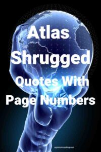 An image of Atlas holding the world on his back, with the text overlay: "Atlas Shrugged Quotes With Page Numbers"