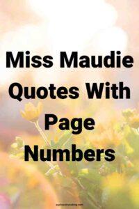 A picture of yellow flowers in the sun, with the text overlay: "Miss Maudie Quotes With Page Numbers"