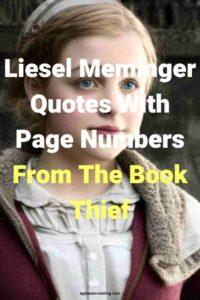 An image of Liesel Meminger from The Book Thief, with the text overlay: "Liesel Meminger Quotes With Page Numbers From The Book Thief"