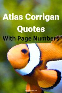 A picture of an orange and white coral fish against a green background, with the text overlay: "Atlas Corrigan Quotes With Page Numbers"