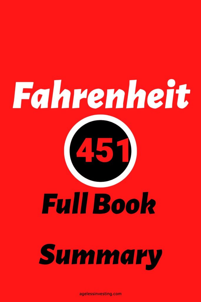 A graphic of an eye against a red background, with the text overlay "Fahrenheit 451 Full Book Summary"