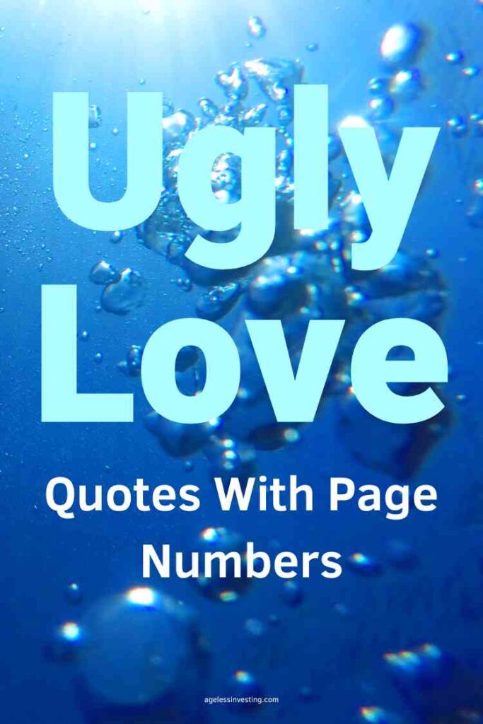 An image of bubbles floating up in dark blue water, with the text overlay: "Ugly Love Quotes With Page Numbers"