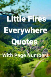 An image of a small village in a green valley, with the text overlay: Little Fires Everywhere Quotes With Page Numbers