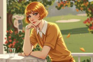Jordan Baker character analysis image: An elegant 1920s woman with bobbed hair and a poised, observant expression (Jordan Baker), symbolizing her cool detachment, modern independence, and perceptive nature in The Great Gatsby.