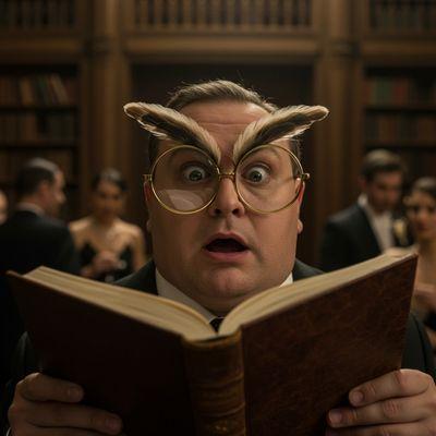 Owl Eyes character analysis: A drunken man with large spectacles (Owl Eyes) in Gatsby's library, astonished by real books with uncut pages, symbolizing his perception of illusion vs. reality in The Great Gatsby.